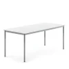 Pöytä BORÅS 1800x800x720 mm, korkeapainelaminaatti HPL, valkoinen, hopeanharmaa