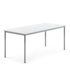 Pöytä BORÅS 1800x800x720 mm, korkeapainelaminaatti HPL, valkoinen, hopeanharmaa