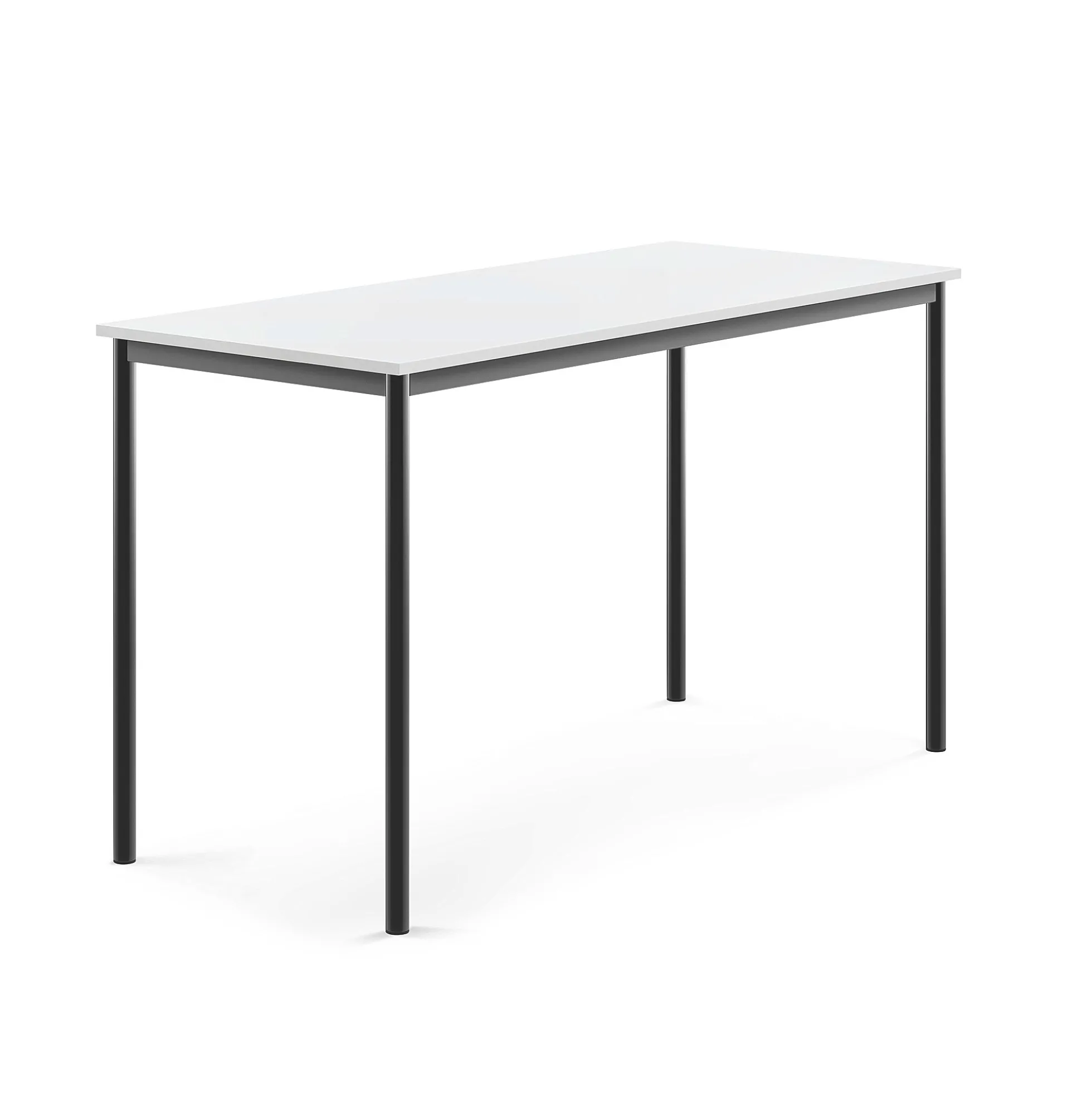 Pöytä BORÅS 1600x700x900 mm, valkoinen laminaatti, antrasiitinharmaa