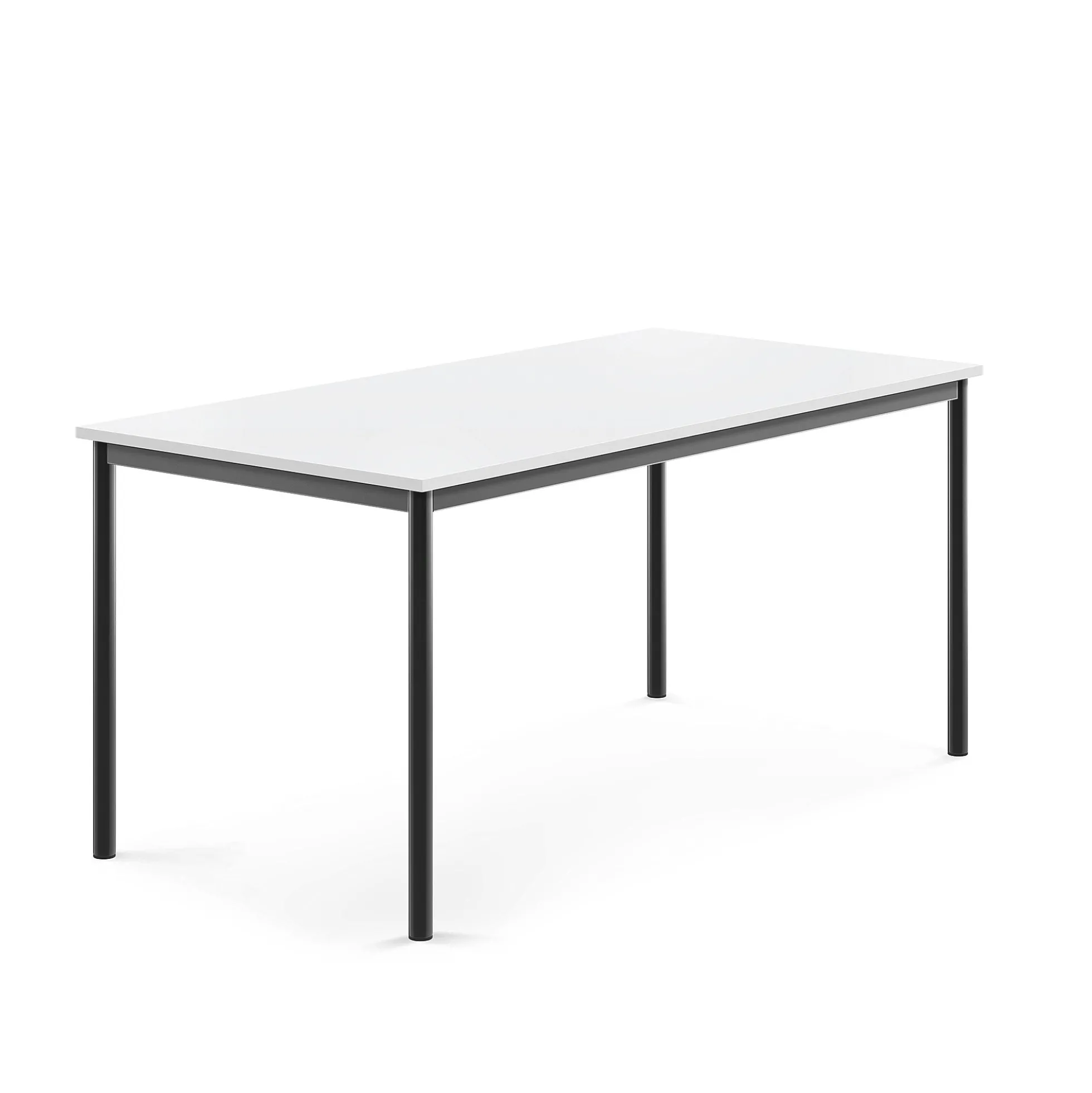 Pöytä BORÅS 1600x800x720 mm, valkoinen laminaatti, antrasiitinharmaa