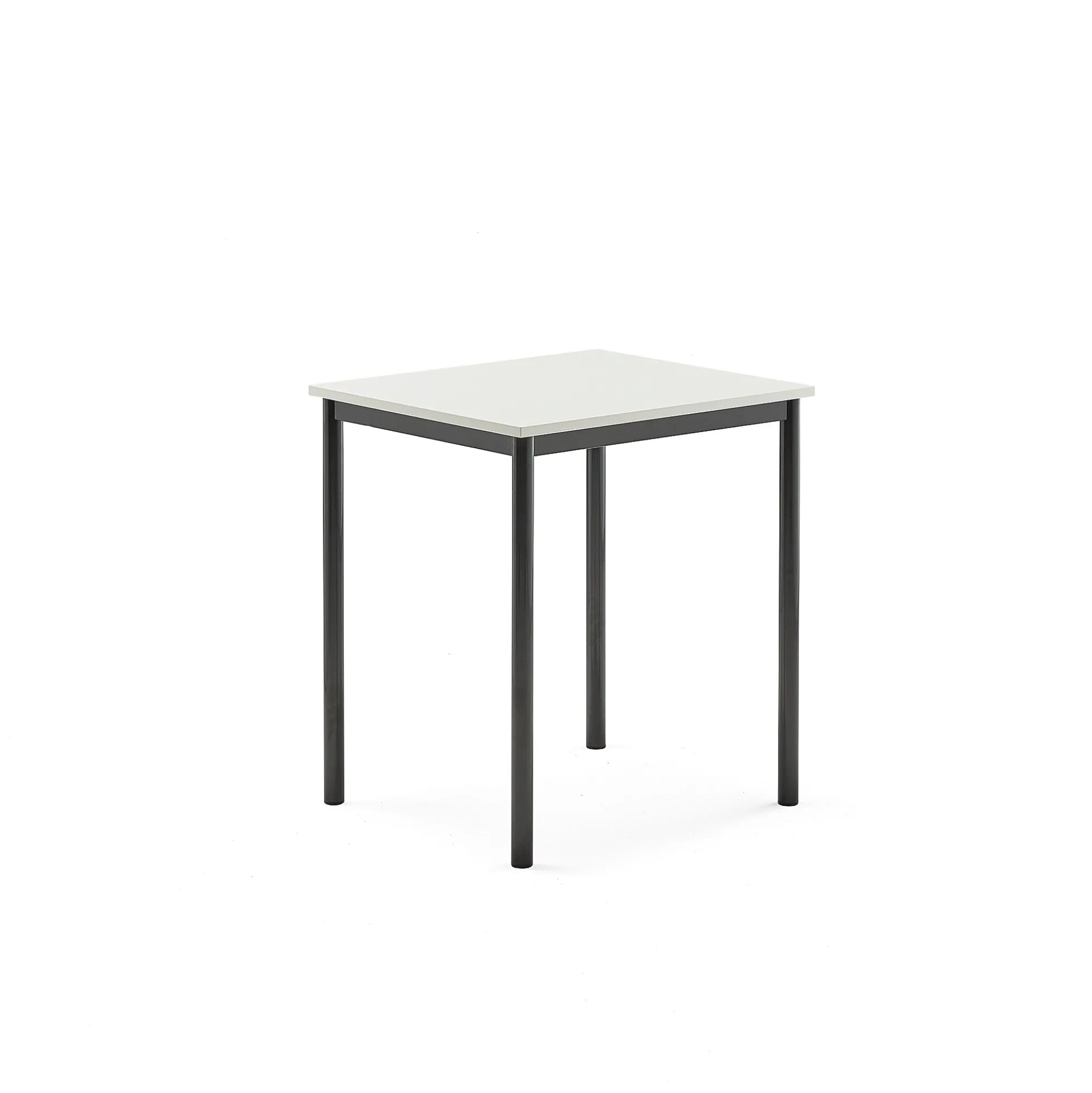 Pöytä BORÅS 700x600x760 mm, valkoinen laminaatti, antrasiitinharmaa