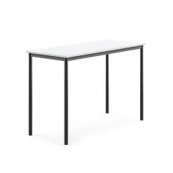 Pöytä BORÅS 1400x600x900 mm, valkoinen laminaatti, antrasiitinharmaa