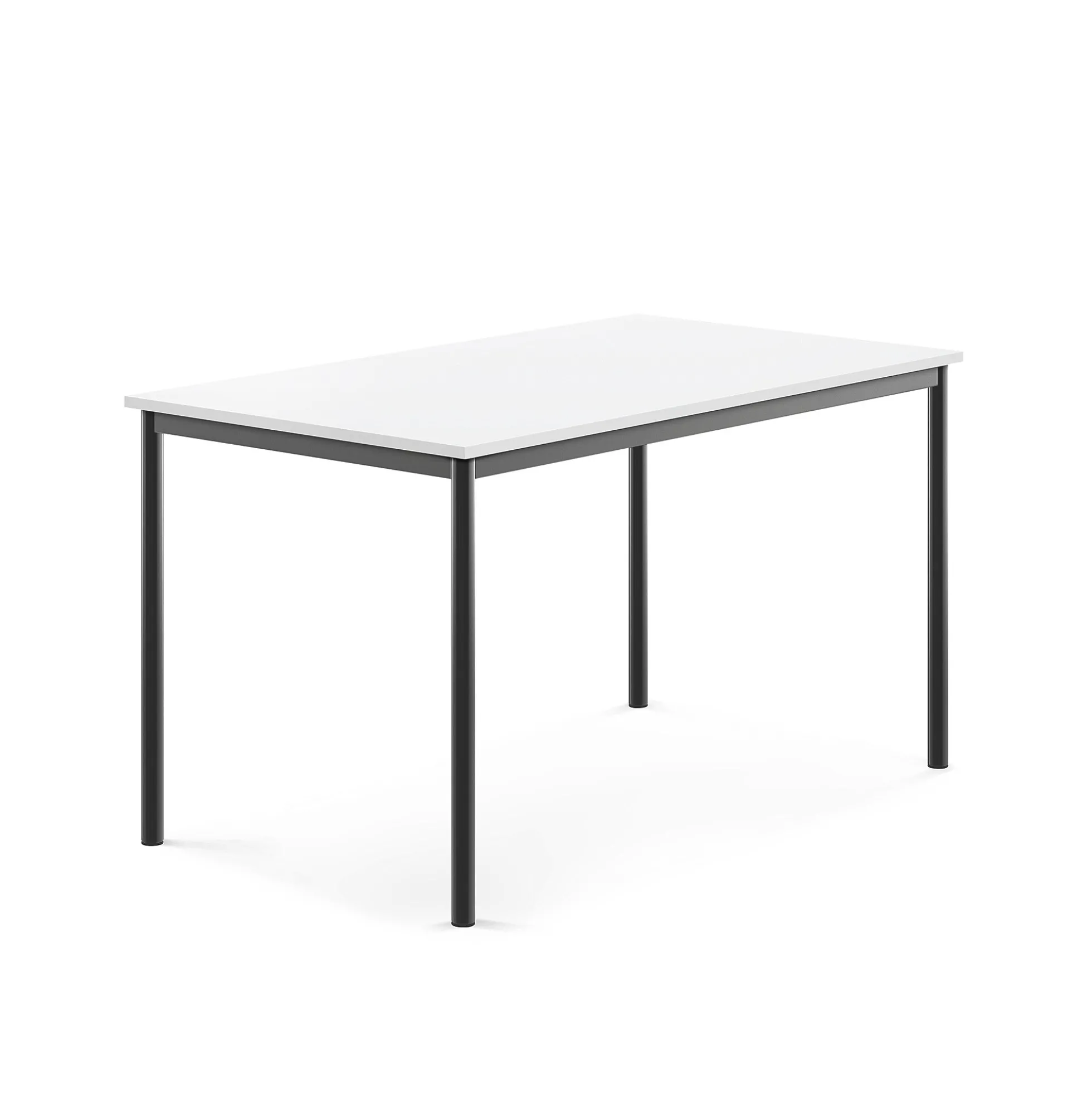 Pöytä BORÅS 1400x800x760 mm, valkoinen laminaatti, antrasiitinharmaa