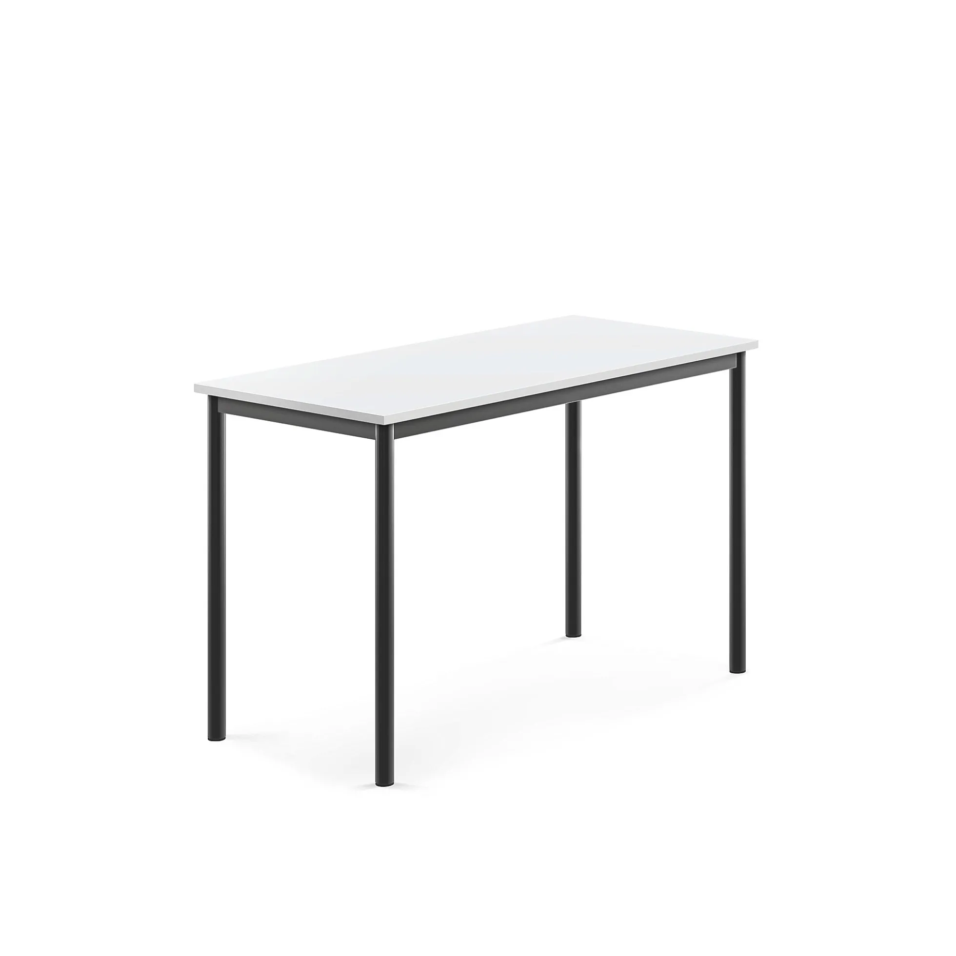 Pöytä BORÅS 1200x600x760 mm, valkoinen laminaatti, antrasiitinharmaa