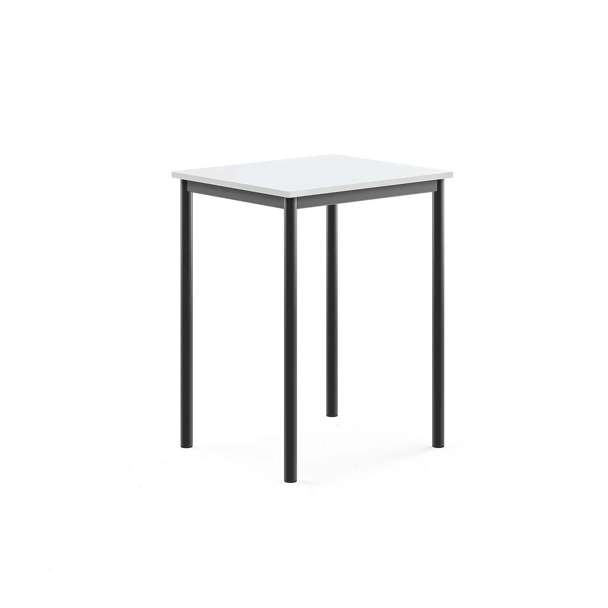 Pöytä BORÅS 700x600x900 mm, valkoinen laminaatti, antrasiitinharmaa