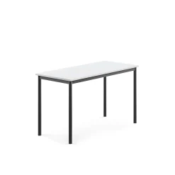 Pöytä BORÅS 1200x600x720 mm, valkoinen laminaatti, antrasiitinharmaa