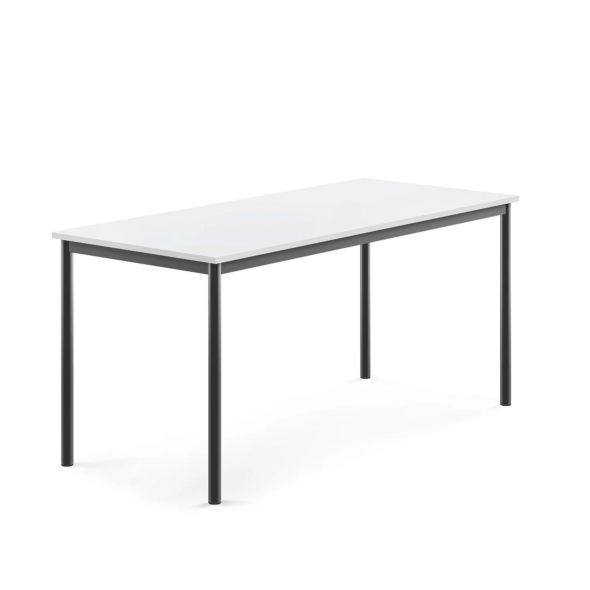 Pöytä BORÅS 1600x700x720 mm, valkoinen laminaatti, antrasiitinharmaa