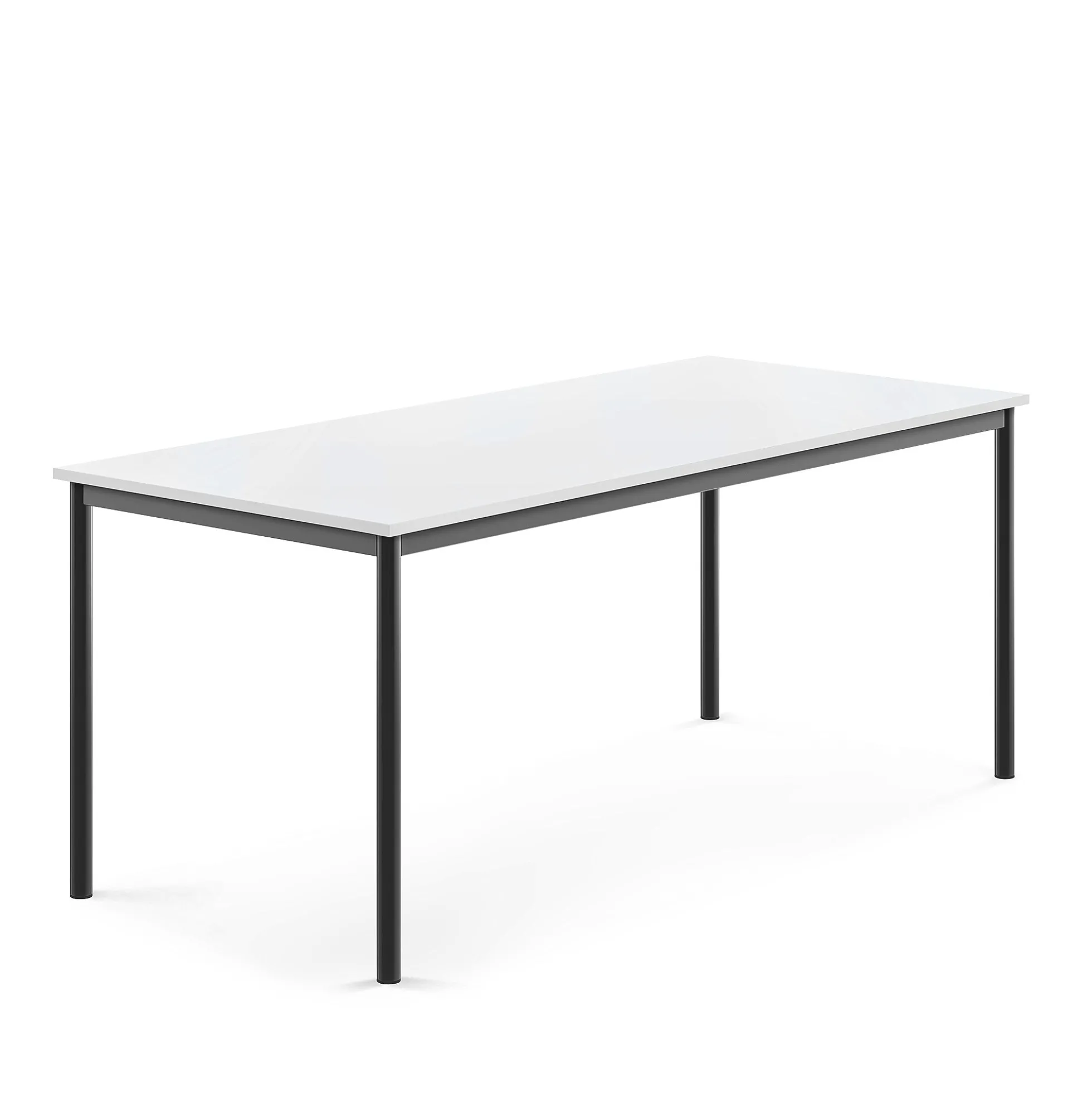 Pöytä BORÅS 1800x800x720 mm, valkoinen laminaatti, antrasiitinharmaa