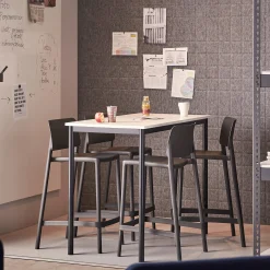 Pöytä BORÅS 1200x600x900 mm, valkoinen laminaatti, antrasiitinharmaa