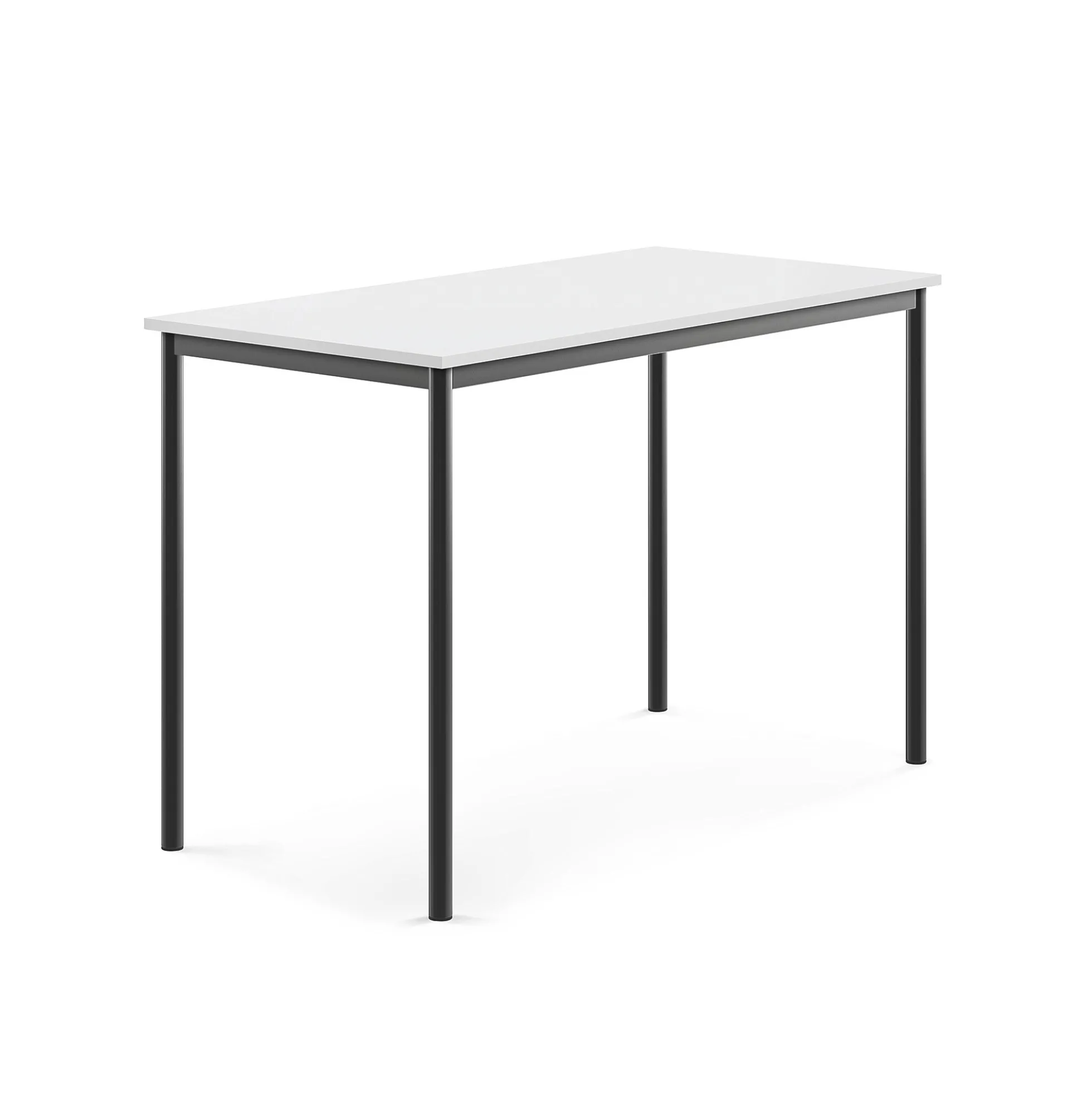Pöytä BORÅS 1400x700x900 mm, valkoinen laminaatti, antrasiitinharmaa