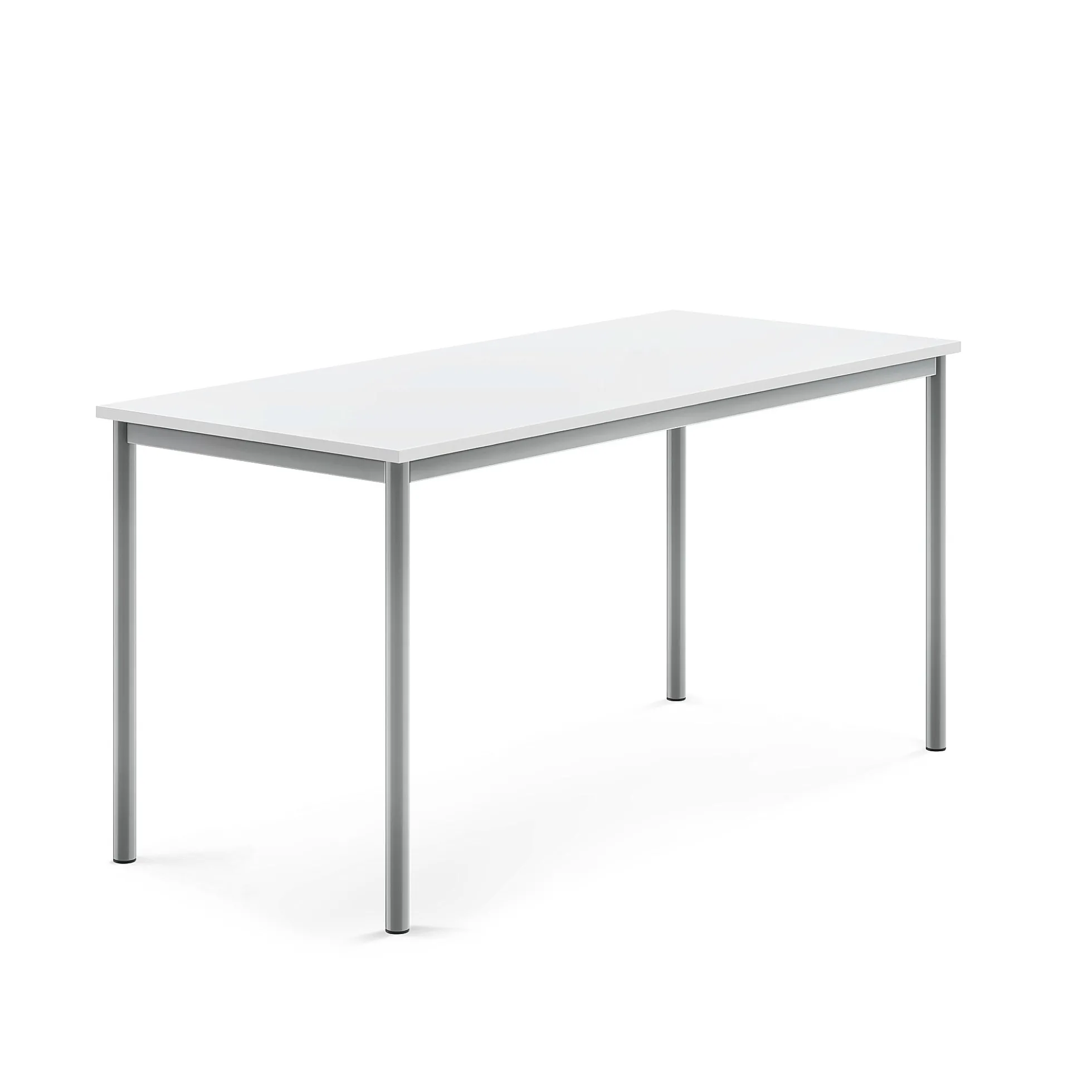 Pöytä BORÅS 1600x700x760 mm, valkoinen laminaatti, hopeanharmaa