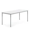 Pöytä BORÅS 1800x800x760 mm, valkoinen laminaatti, hopeanharmaa