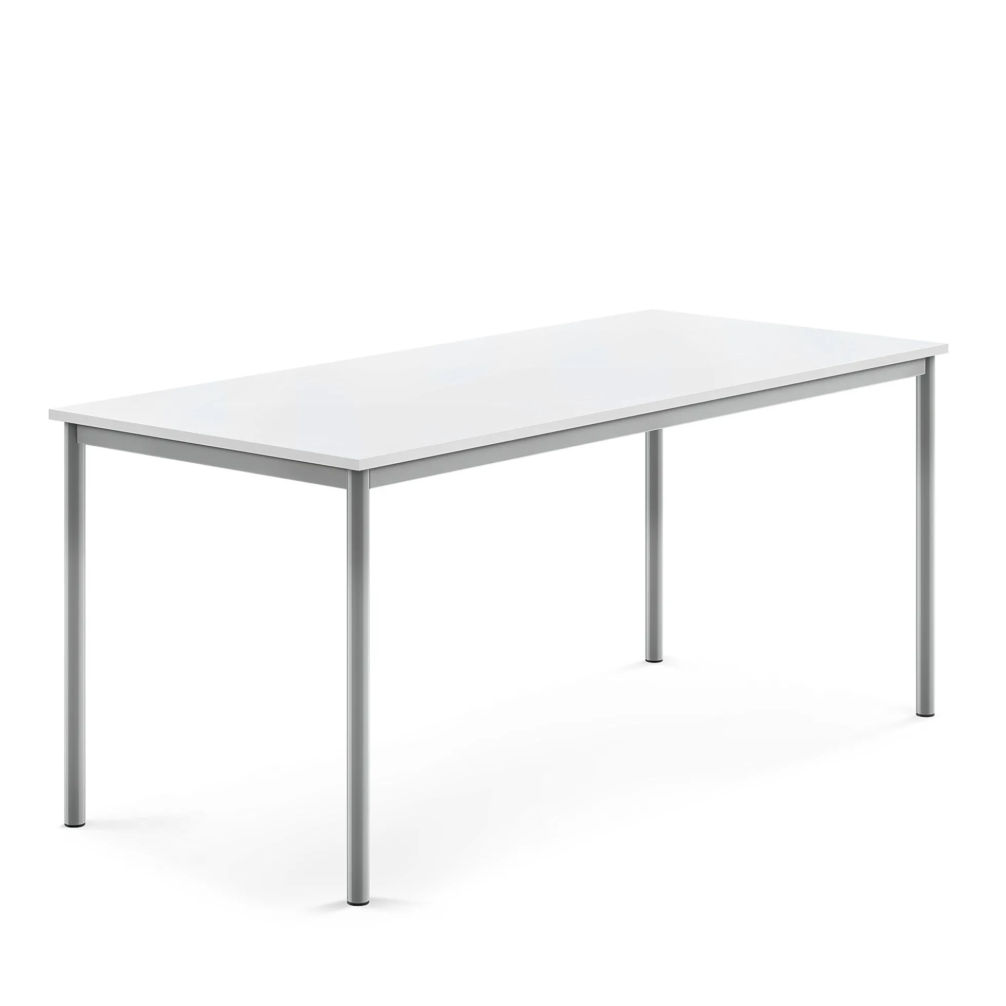 Pöytä BORÅS 1800x800x760 mm, valkoinen laminaatti, hopeanharmaa