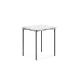 Pöytä BORÅS 700x600x760 mm, valkoinen laminaatti, hopeanharmaa