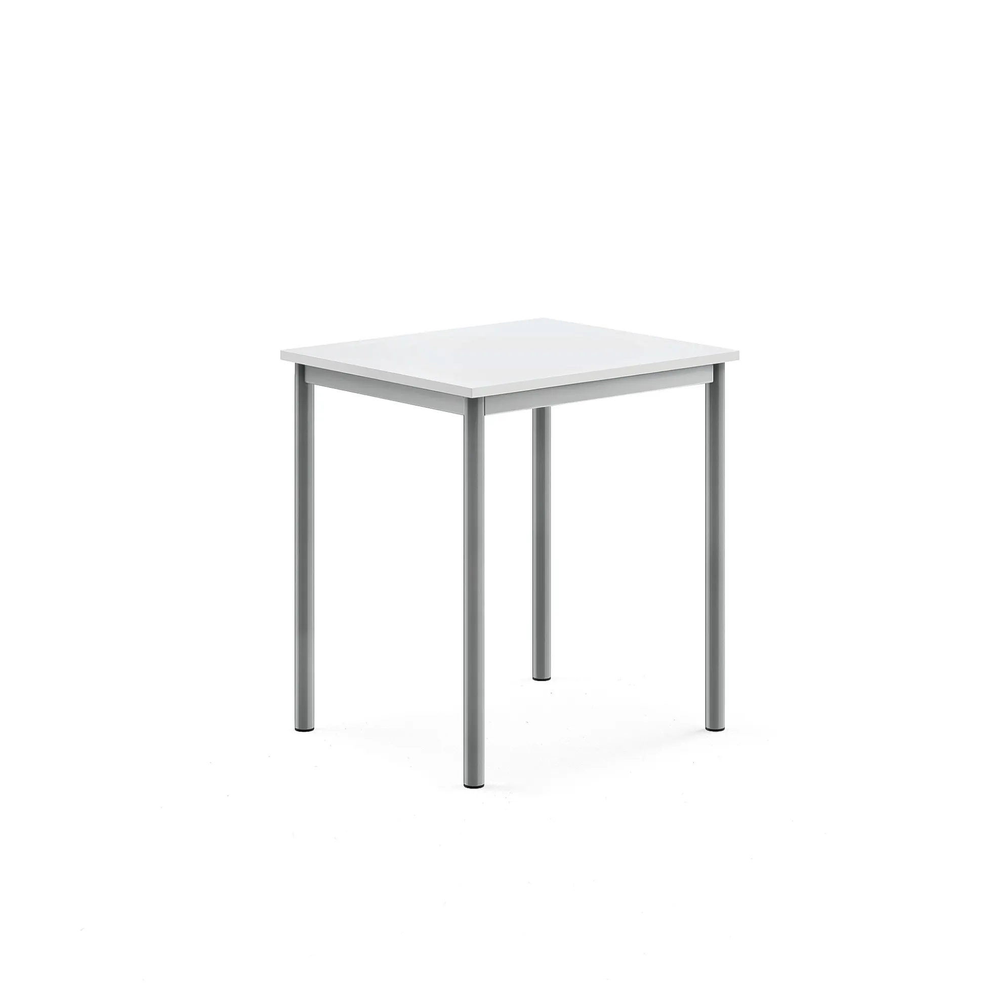 Pöytä BORÅS 700x600x760 mm, valkoinen laminaatti, hopeanharmaa