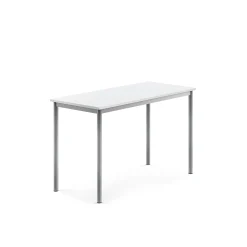 Pöytä BORÅS 1200x600x760 mm, valkoinen laminaatti, hopeanharmaa