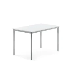 Pöytä BORÅS 1200x800x760 mm, valkoinen laminaatti, hopeanharmaa