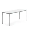 Pöytä BORÅS 1800x700x760 mm, valkoinen laminaatti, hopeanharmaa