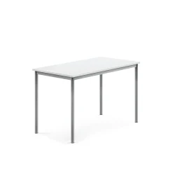 Pöytä BORÅS 1200x700x760 mm, valkoinen laminaatti, hopeanharmaa