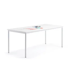 Pöytä BORÅS 1800x800x720 mm, valkotaulupöytälevy, valkoinen