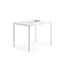 Pöytä BORÅS 1200x800x900 mm, valkotaulupöytälevy, valkoinen