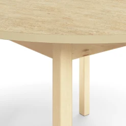 Pöytä DECIBEL Ø1200x720 mm, beige linoleumi, koivu