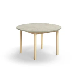 Pöytä DECIBEL Ø1200x720 mm, harmaa linoleumi, koivu