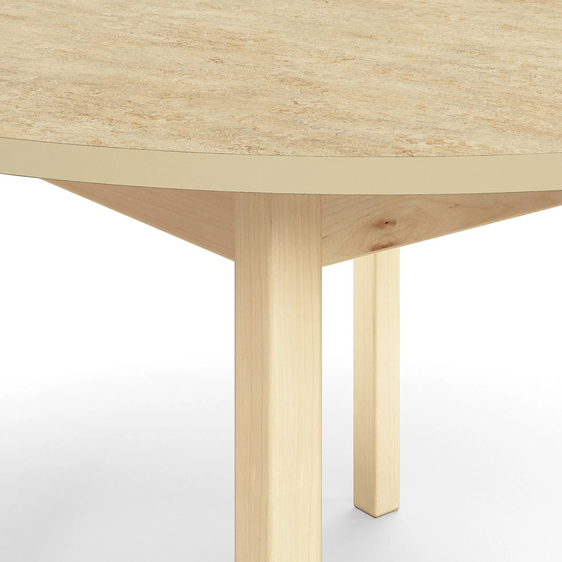 Pöytä DECIBEL Ø1200x590 mm, ääntä vaimentava linoleumi, beige