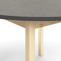 Pöytä DECIBEL Ø1200x590 mm, ääntä vaimentava linoleumi, tummanharmaa