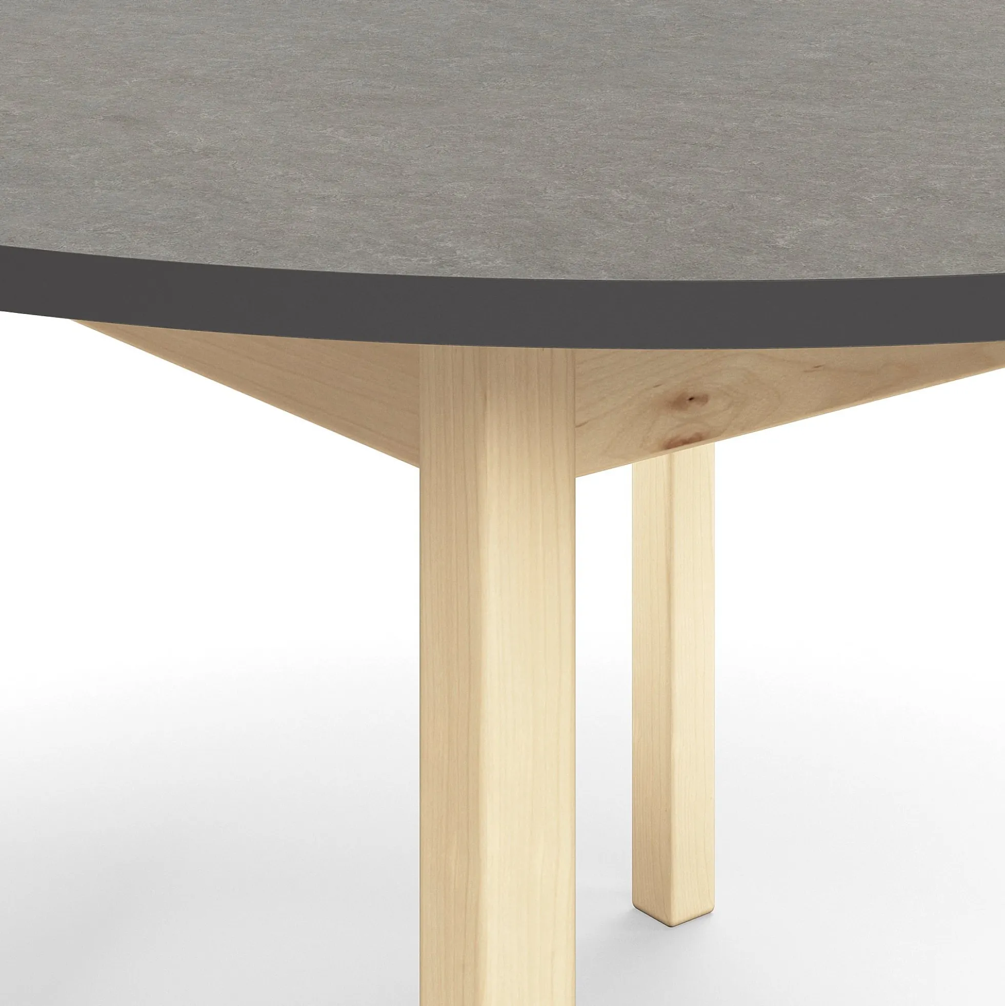 Pöytä DECIBEL Ø1200x590 mm, ääntä vaimentava linoleumi, tummanharmaa