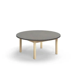 Pöytä DECIBEL Ø1200x530 mm, ääntä vaimentava linoleumi, tummanharmaa