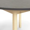 Pöytä DECIBEL Ø1200x720 mm, tummanharmaa linoleumi, koivu