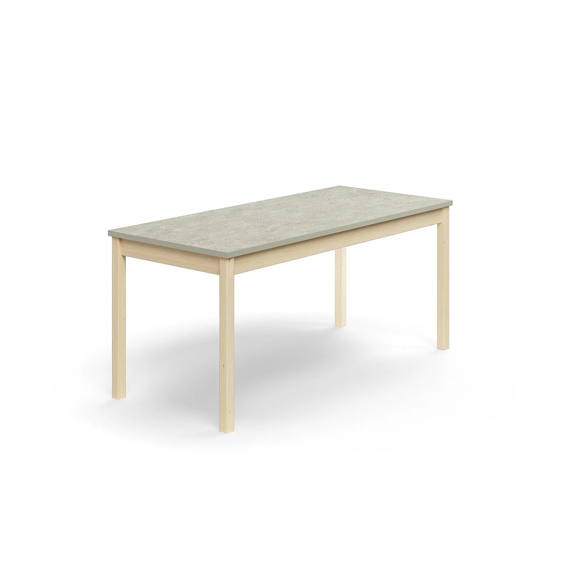 Pöytä DECIBEL 1600x700x720 mm, ääntä vaimentava linoleumi, koivu/harmaa