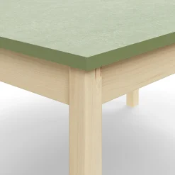 Pöytä DECIBEL 1200x800x590 mm, ääntä vaimentava linoleumi, koivu/harmaanvihreä