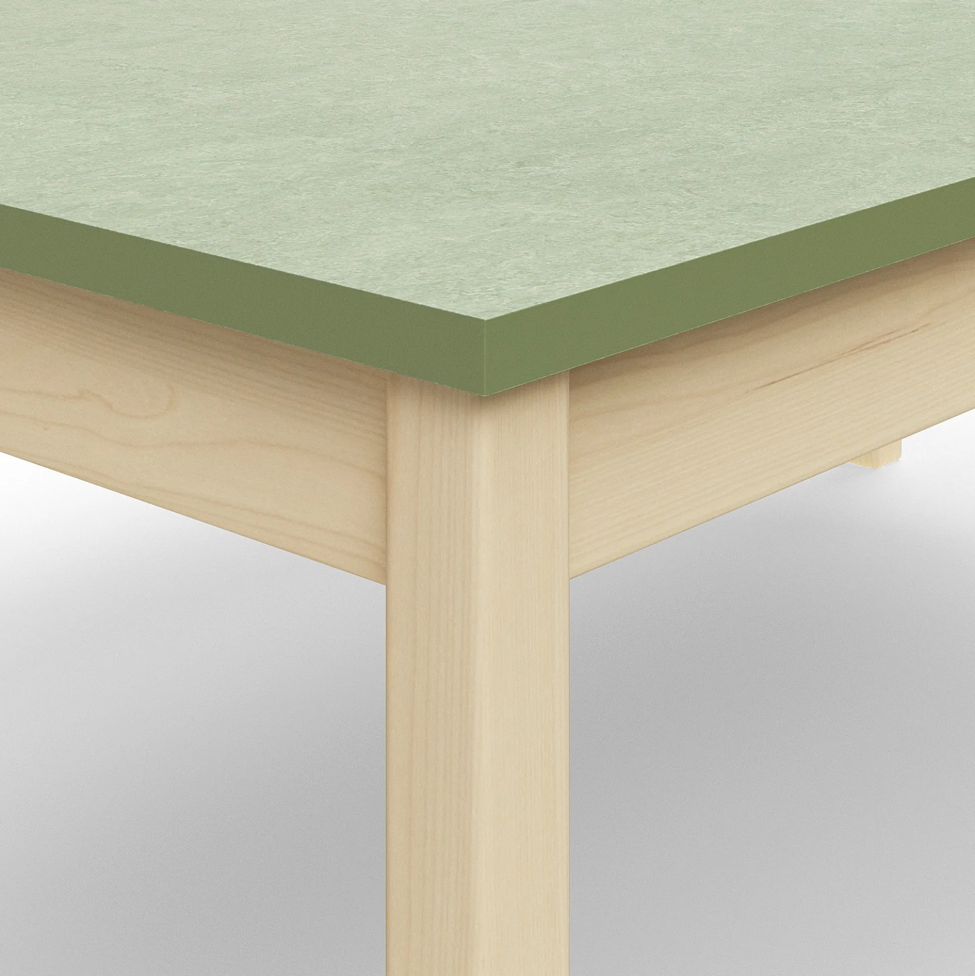 Pöytä DECIBEL 1400x800x530 mm, ääntä vaimentava linoleumi, koivu/harmaanvihreä