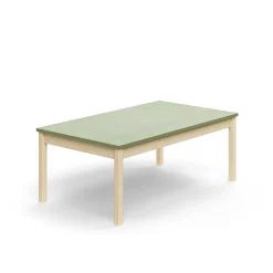 Pöytä DECIBEL 1400x800x530 mm, ääntä vaimentava linoleumi, koivu/harmaanvihreä