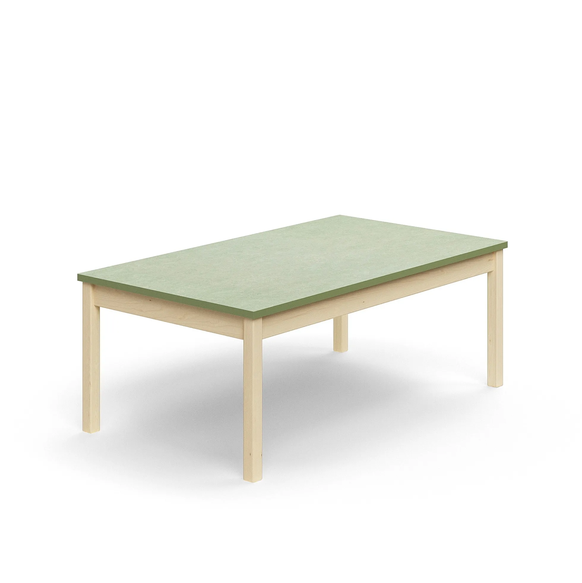 Pöytä DECIBEL 1400x800x530 mm, ääntä vaimentava linoleumi, koivu/harmaanvihreä
