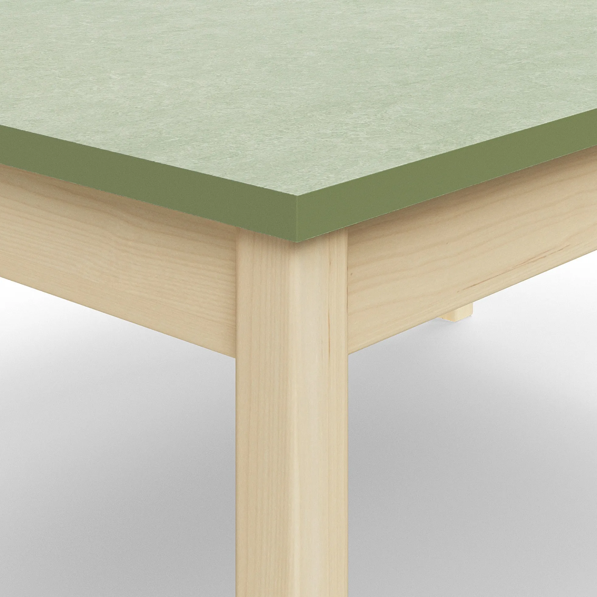 Pöytä DECIBEL 1200x800x530 mm, ääntä vaimentava linoleumi, koivu/harmaanvihreä