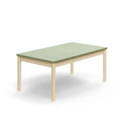Pöytä DECIBEL 1400x800x590 mm, ääntä vaimentava linoleumi, koivu/harmaanvihreä