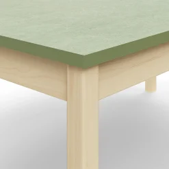 Pöytä DECIBEL 1400x800x590 mm, ääntä vaimentava linoleumi, koivu/harmaanvihreä