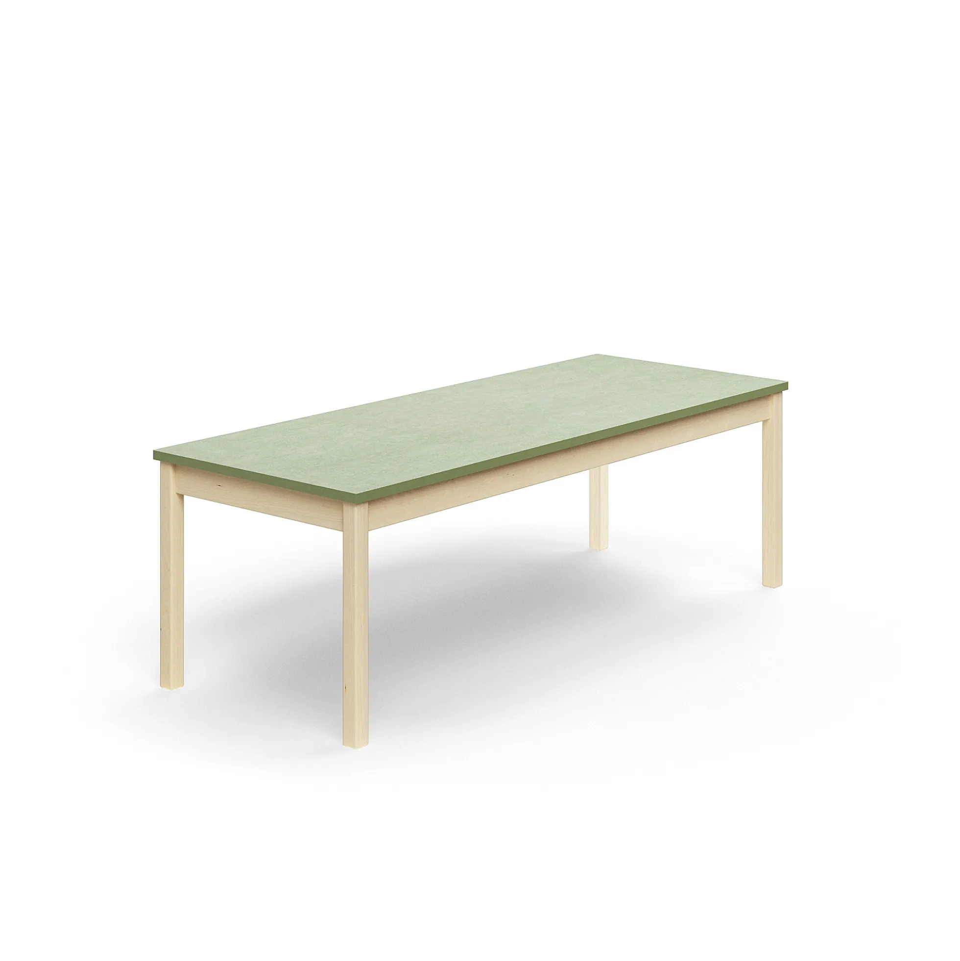 Pöytä DECIBEL 1800x700x590 mm, ääntä vaimentava linoleumi, koivu/harmaanvihreä