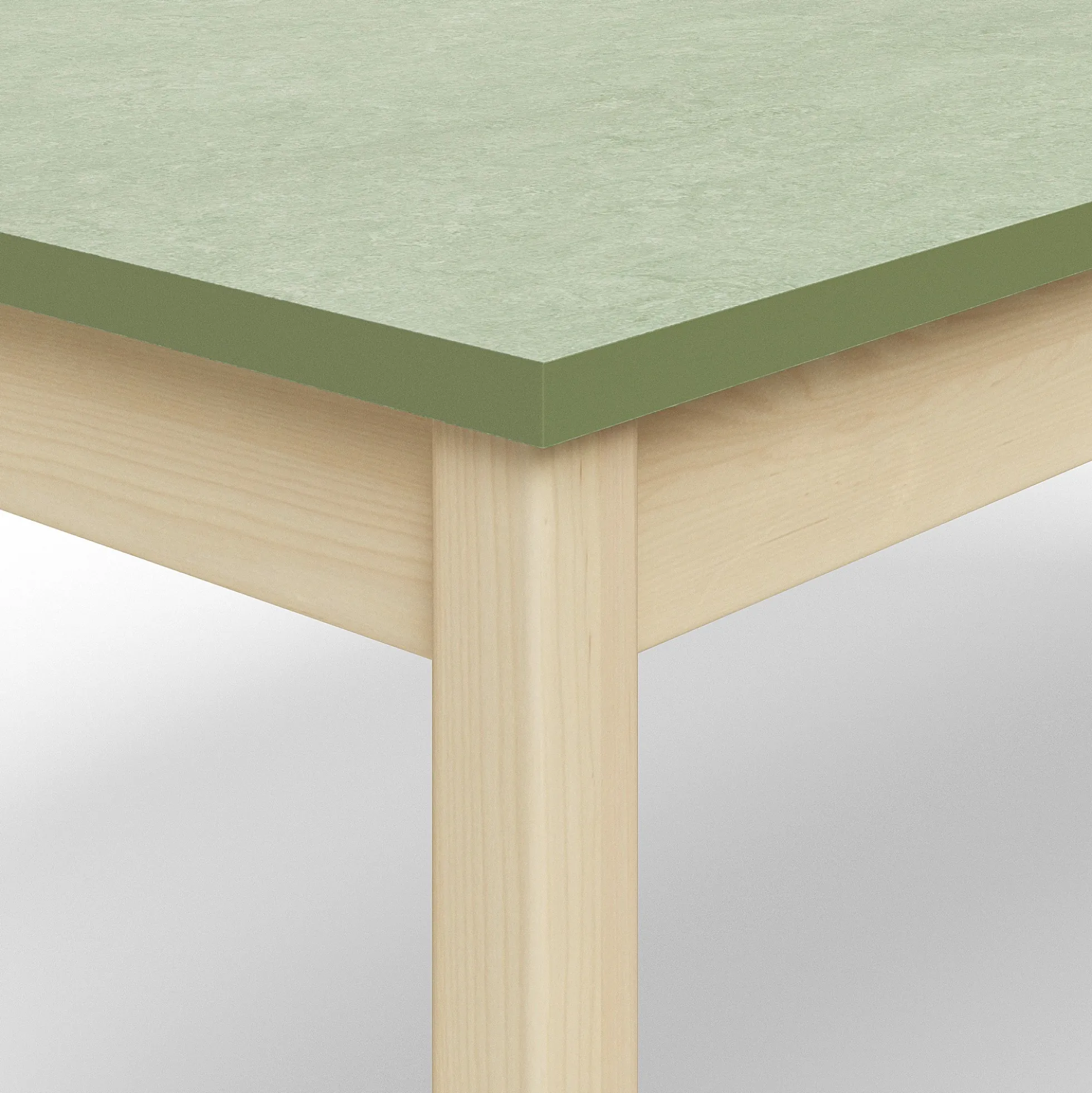 Pöytä DECIBEL 1800x700x590 mm, ääntä vaimentava linoleumi, koivu/harmaanvihreä