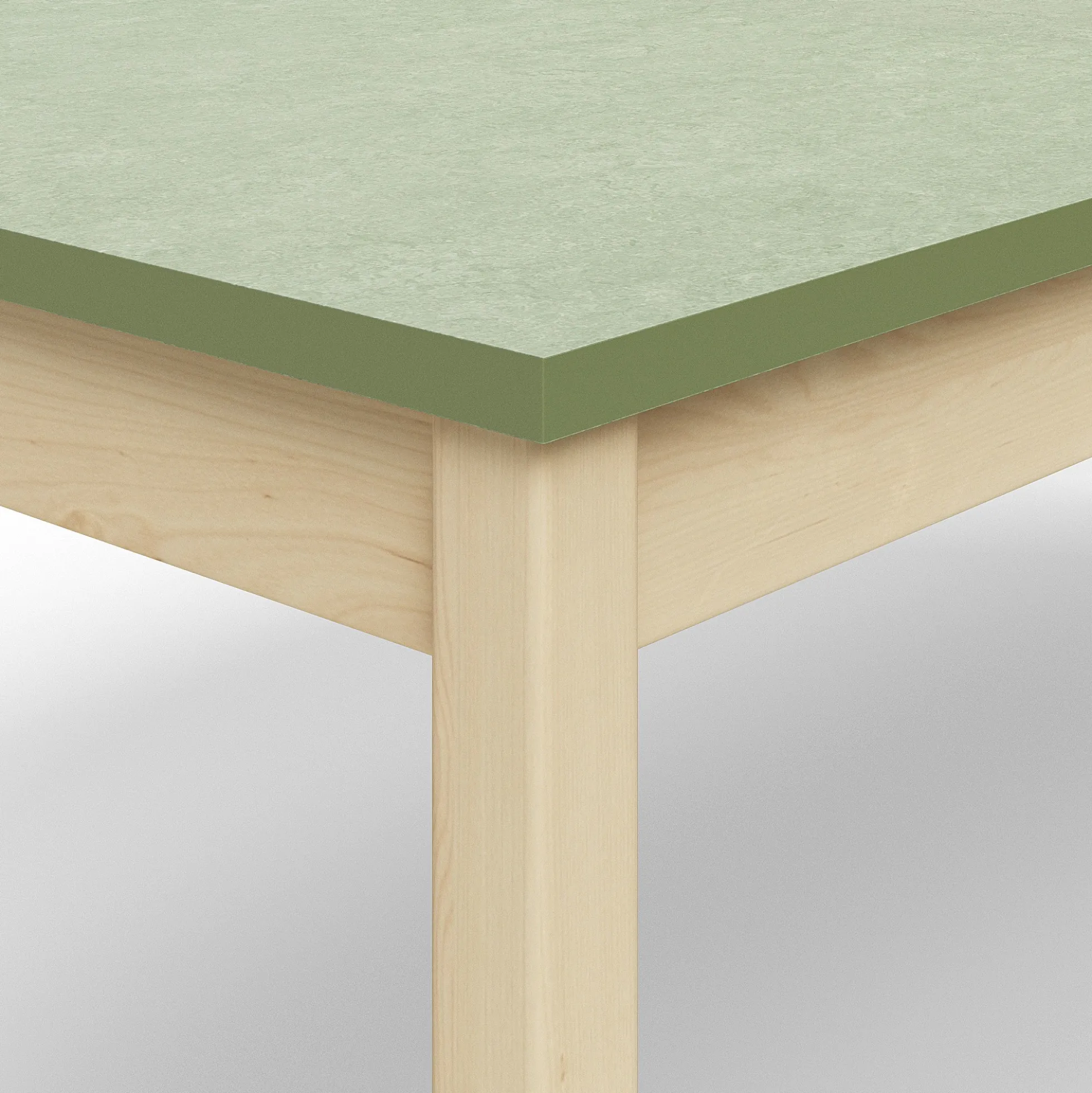 Pöytä DECIBEL 1800x800x590 mm, ääntä vaimentava linoleumi, koivu/harmaanvihreä