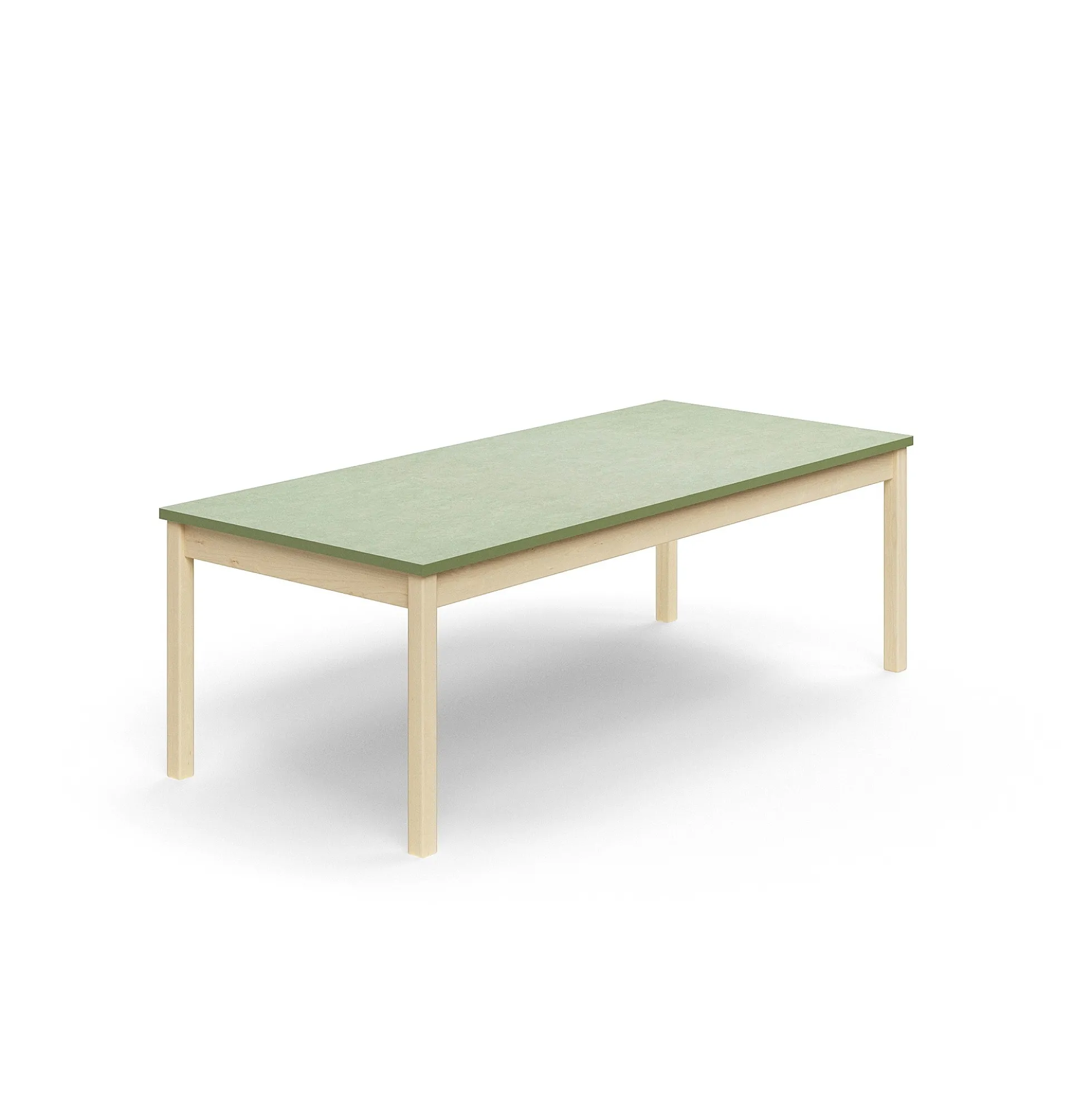 Pöytä DECIBEL 1800x800x590 mm, ääntä vaimentava linoleumi, koivu/harmaanvihreä