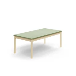 Pöytä DECIBEL 1600x800x590 mm, ääntä vaimentava linoleumi, koivu/harmaanvihreä