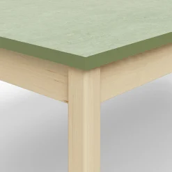 Pöytä DECIBEL 1600x800x530 mm, ääntä vaimentava linoleumi, koivu/harmaanvihreä
