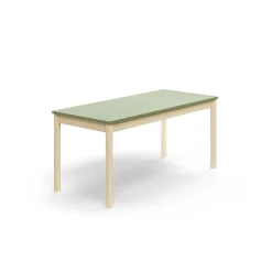 Pöytä DECIBEL 1600x700x720 mm, ääntä vaimentava linoleumi, koivu/harmaanvihreä