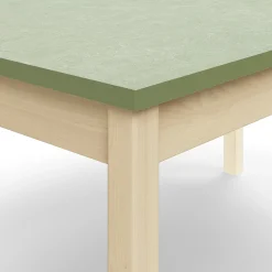 Pöytä DECIBEL 1200x700x590 mm, ääntä vaimentava linoleumi, koivu/harmaanvihreä