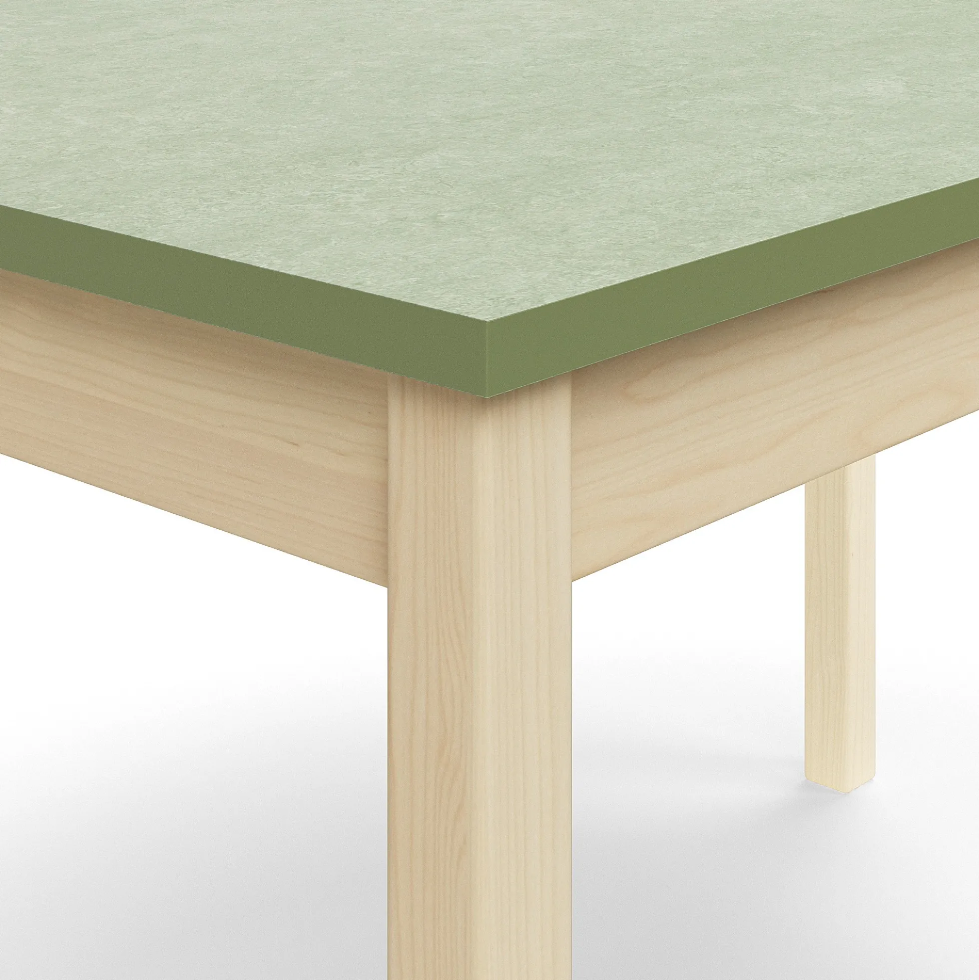 Pöytä DECIBEL 1200x700x720 mm, ääntä vaimentava linoleumi, koivu/harmaanvihreä