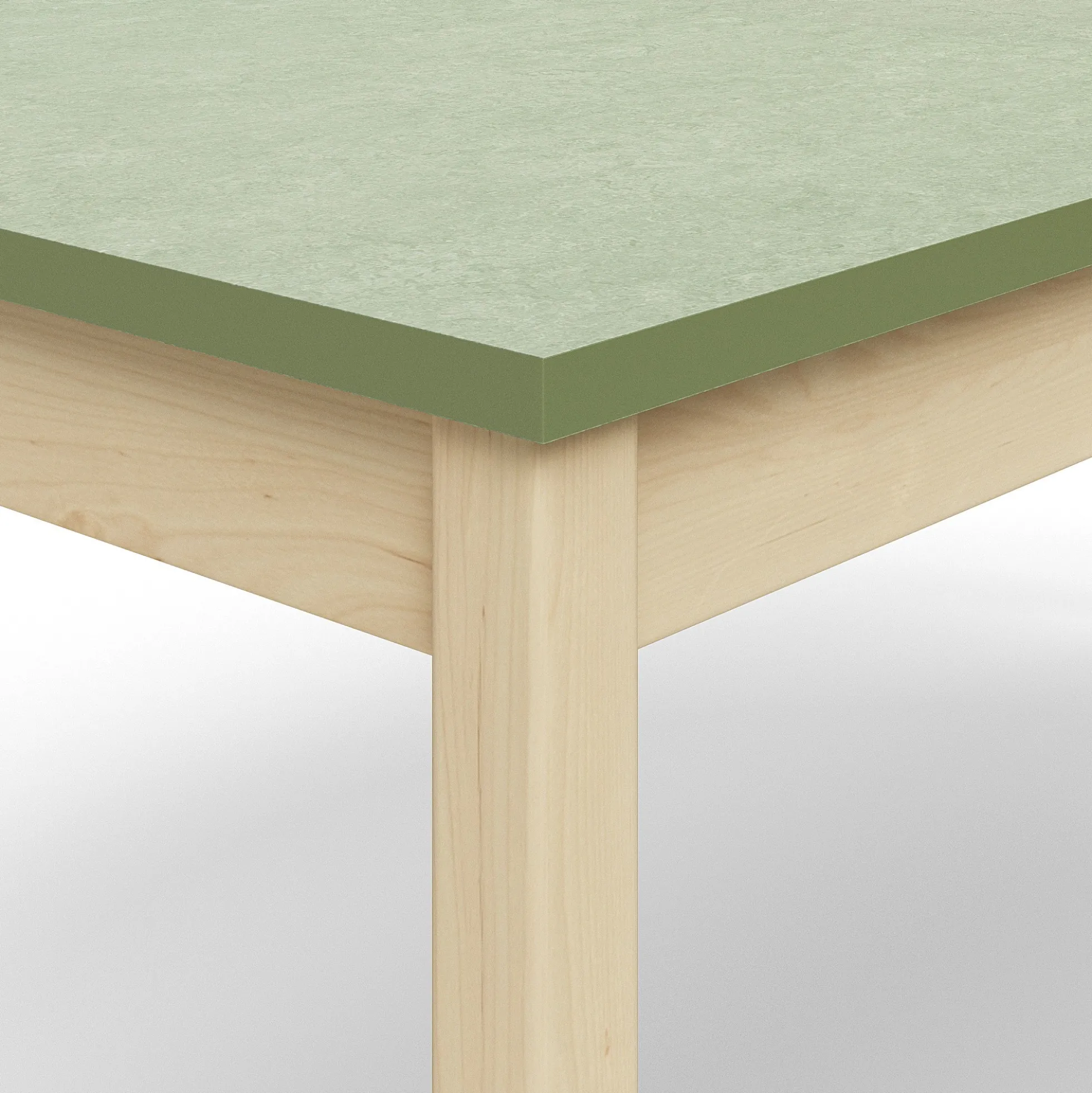 Pöytä DECIBEL 1800x800x720 mm, ääntä vaimentava linoleumi, koivu/harmaanvihreä